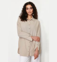 Снимка на Trendyol Beige Cuff Detailed Woven Shirt