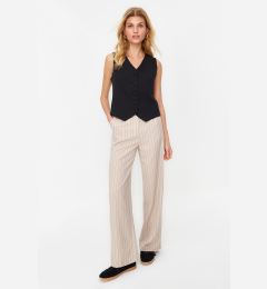 Снимка на Trendyol Beige High Waist Wide Leg Striped Woven Trousers