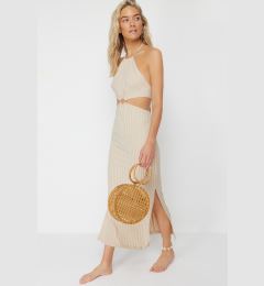 Снимка на Trendyol Beige Maxi Knitted Accessories Beach Dress