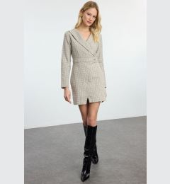 Снимка на Trendyol Beige Plaid / Checkered Woven Dress