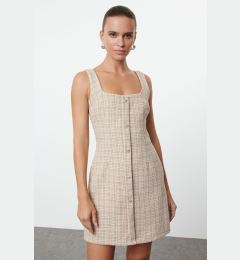 Снимка на Trendyol Beige Tweed Woven Short Dress