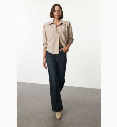 Снимка на Trendyol Beige Wadding Detailed Oversize Wide Fit Shirt