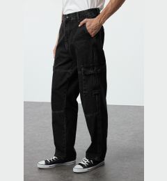 Снимка на Trendyol Black 100% Cotton Baggy Fit Cargo Loose Jeans Trousers Jeans