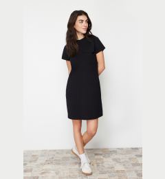 Снимка на Trendyol Black 100% Cotton Pocket Detailed Crew Neck Short Sleeve Knitted T-shirt Dress