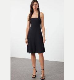 Снимка на Trendyol Black A-Cut Square Neck Mini Woven Dress