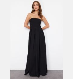 Снимка на Trendyol Black A-Cut Strapless Woven Long Evening Dress