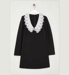 Снимка на Trendyol Black A-Line Collar Detailed Mini Woven Dress