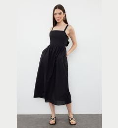 Снимка на Trendyol Black A-line Cotton Voile Mini Woven Dress