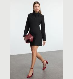 Снимка на Trendyol Black A-Line High Collar Mini Woven Dress