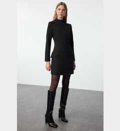 Снимка на Trendyol Black A-Line Pocket Detailed Mini Woven Dress