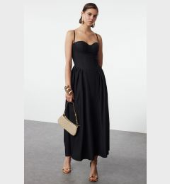 Снимка на Trendyol Black A-Line Poplin Woven Dress