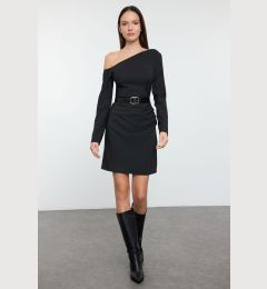 Снимка на Trendyol Black Asymmetrical Collar Mini Woven Dress