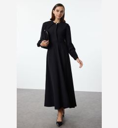 Снимка на Trendyol Black Baby Collar Button Detailed Woven Dress