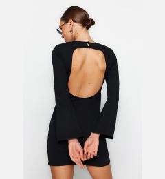 Снимка на Trendyol Black Backless Bodycone/Fitting Spanish Sleeve Mini Stretchy Knitted Pencil Dress