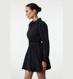 Снимка на Trendyol Black Balloon Skirt Shirt Collar Mini Woven Dress