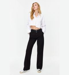 Снимка на Trendyol Black Belt Detailed High Waist Wide Leg Jeans