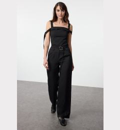 Снимка на Trendyol Black Belt Detailed Wide Leg Wide Leg Fabric Trousers