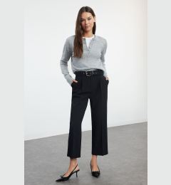 Снимка на Trendyol Black Belted Ankle Length Woven Trousers