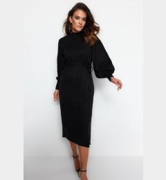 Снимка на Trendyol Black Belted Half Turtleneck Knitwear Dress