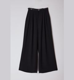 Снимка на Trendyol Black Belted Pleated Wide Leg/Extra Wide Leg Woven Trousers