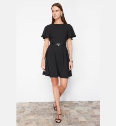 Снимка на Trendyol Black Belted Skirt Flounced Mini Woven Dress