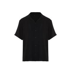 Снимка на Trendyol Black Black Oversize Fit Summer Short Sleeve Linen Look Shirt Shirt