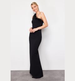 Снимка на Trendyol Black Body-fitting Otrique Woven Long Evening Dress