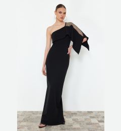 Снимка на Trendyol Black Body-Fitting Stone Accessory Single Sleeve Woven Long Evening Dress