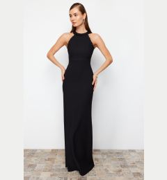 Снимка на Trendyol Black Body-Sit Shiny Stone Woven Long Elegant Evening Dress