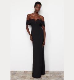 Снимка на Trendyol Black Body-Sitting Woven Long Evening Dress