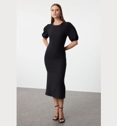 Снимка на Trendyol Black Bodycon Midi Woven Balloon Sleeve Dress