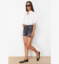 Снимка на Trendyol Black Buttoned Front High Waist Denim Shorts