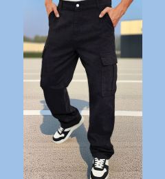 Снимка на Trendyol Black Cargo Pocket Baggy Trousers