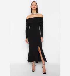 Снимка на Trendyol Black Carmen Collar Elegant Evening Dress