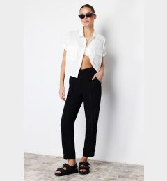 Снимка на Trendyol Black Cigarette Ribbed Woven Trousers