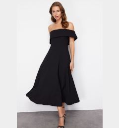 Снимка на Trendyol Black Collar Detailed A-Line Woven Elegant Evening Dress