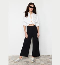 Снимка на Trendyol Black Culotte Fit Cutout Detailed High Waist Trousers