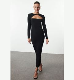 Снимка на Trendyol Black Cut Out/Window Detailed Knitted Chic Evening Dress