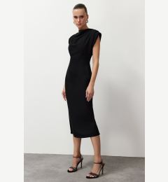 Снимка на Trendyol Black Degaje Collar Body-Fitting Woven Stylish Evening Dress