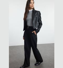 Снимка на Trendyol Black Double Belted Straight Cut Woven Trousers