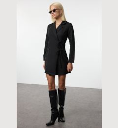 Снимка на Trendyol Black Double Breasted Tie Detailed Mini Woven Jacket Dress