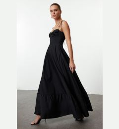 Снимка на Trendyol Black Drape Detailed Woven Maxi Dress