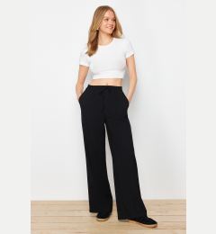 Снимка на Trendyol Black Elastic Waist Wide Leg Trousers