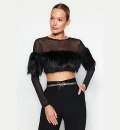 Снимка на Trendyol Black Feather Detailed Blouse