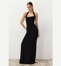 Снимка на Trendyol Black Fitted Off Shoulder Neckline Woven Long Evening Dress