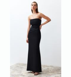 Снимка на Trendyol Black Fitted Woven Long Evening Evening Dress