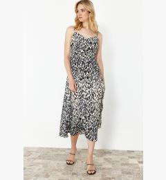 Снимка на Trendyol Black Floral A-line Strap Midi Woven Dress