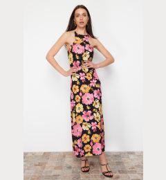 Снимка на Trendyol Black Floral Printed Straight Cut Viscose Maxi Woven Dress