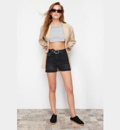 Снимка на Trendyol Black Folded Leg Denim Shorts