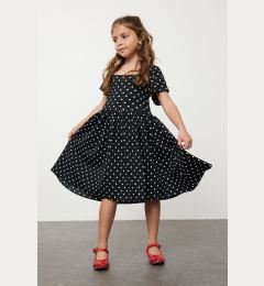 Снимка на Trendyol Black Girl's Polka Dot Patterned Short Sleeve Dress